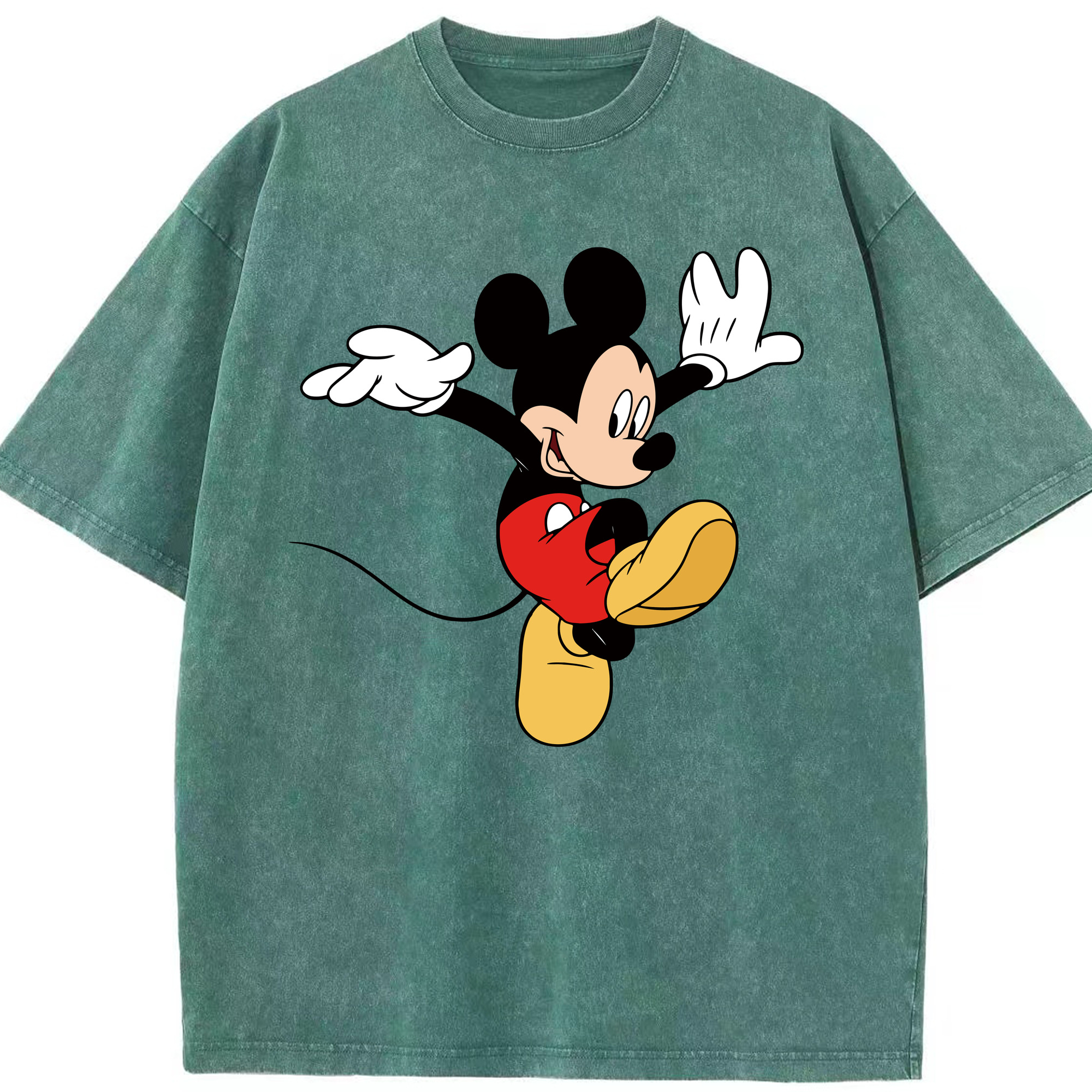 （画像用） ミッキーマウス Mickey Mouse 綿100% ヴィンテージ風 半袖Tシャツ（フロントプリント）